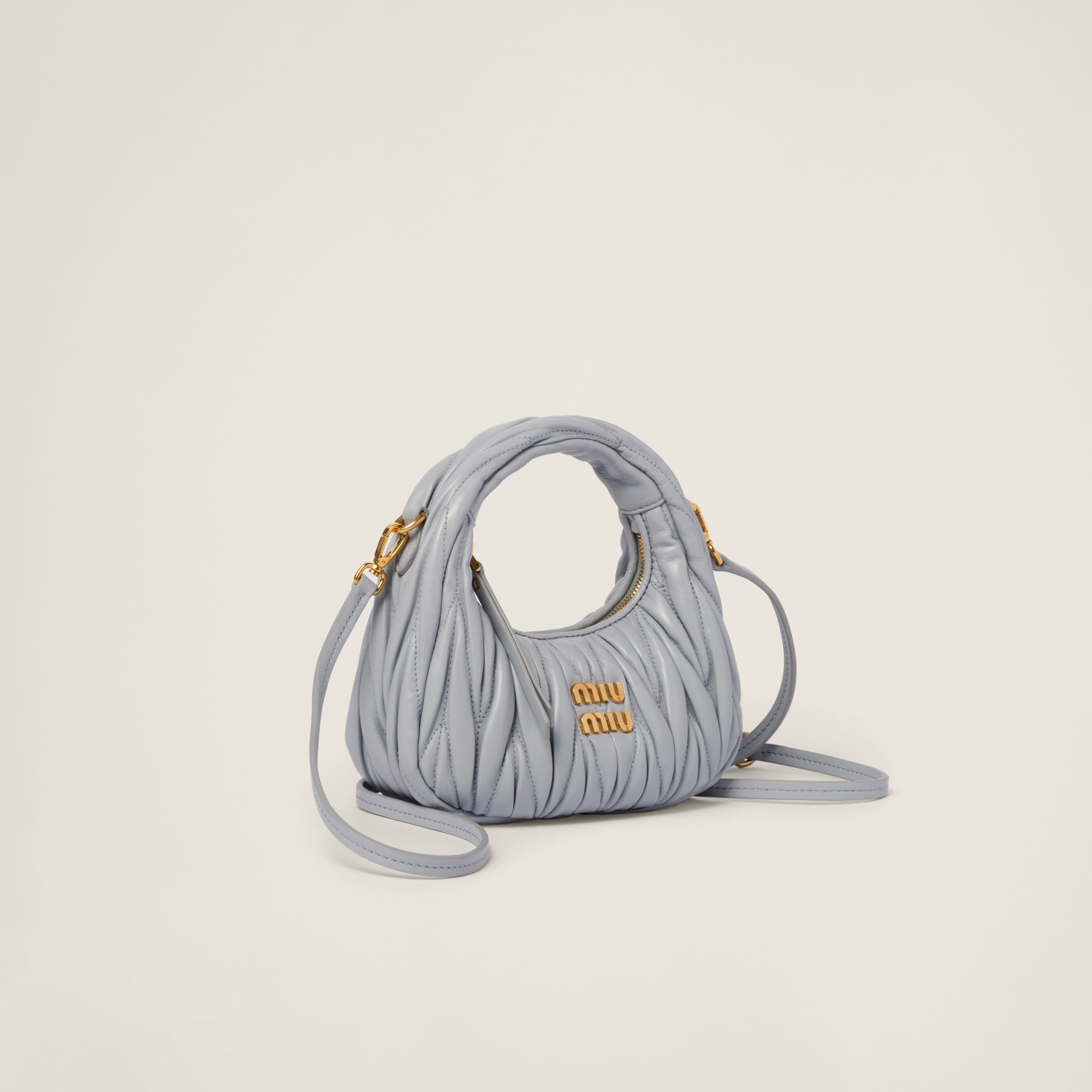 Wander matelassé nappa leather hobo mini-bag - 3