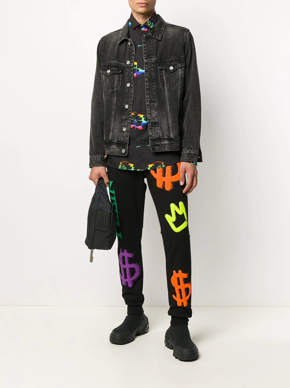 graffiti-print track trousers - 2