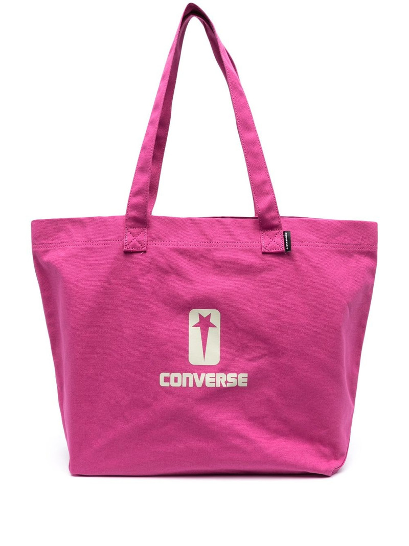 x DRKSHDW logo-print canvas tote bag 1
