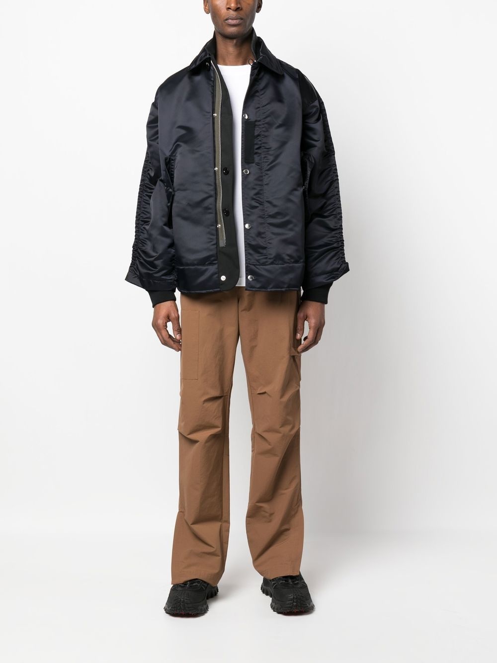 ruched-detail zip-fastening jacket - 2