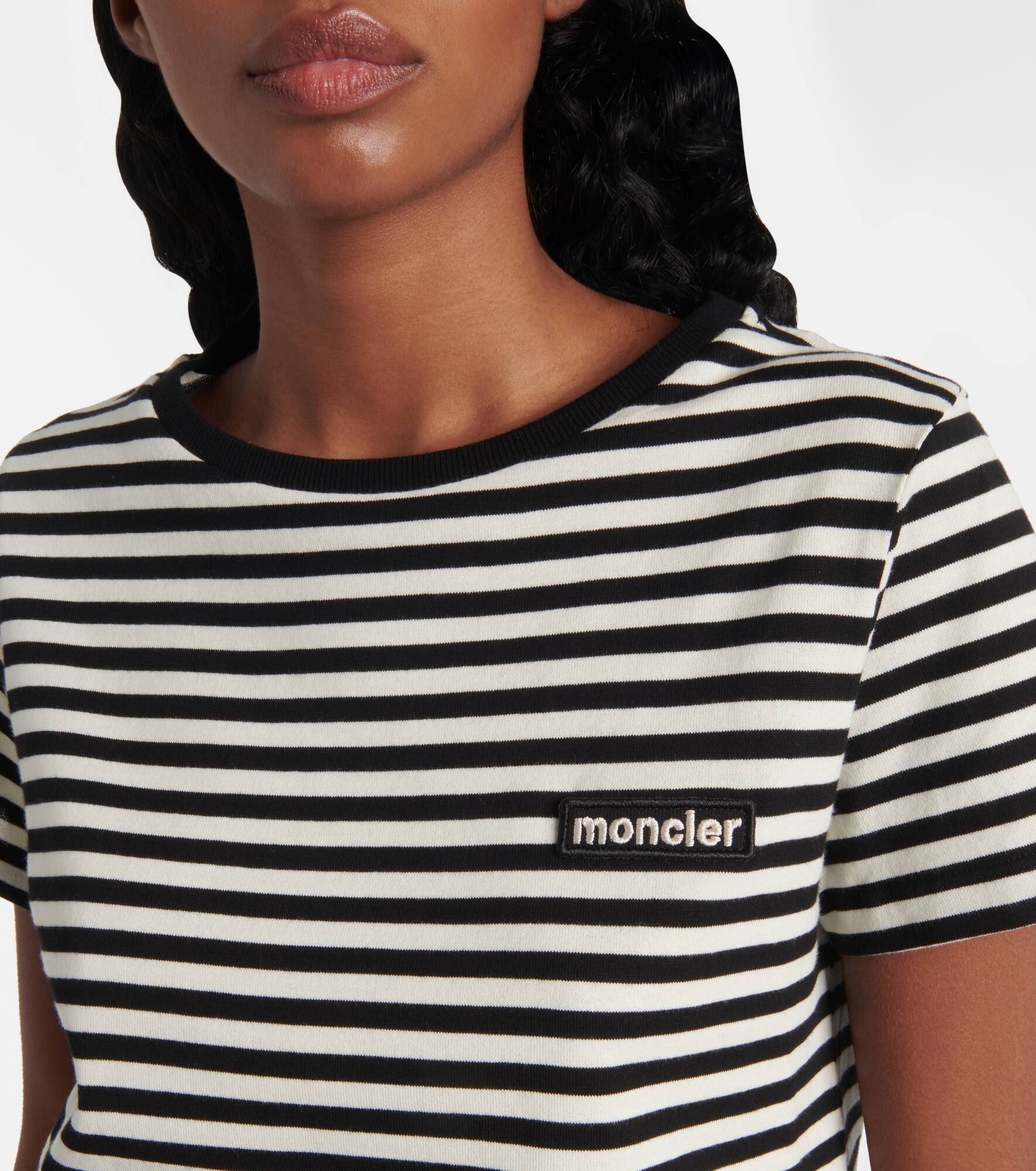 Striped logo cotton T-shirt - 4