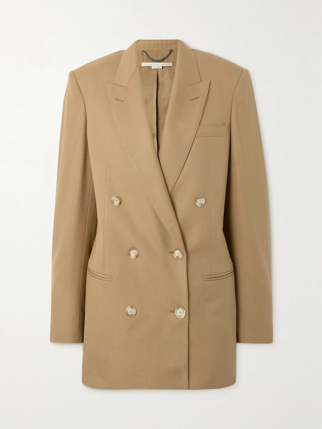 Double-breasted Grain De Poudre Blazer - 1
