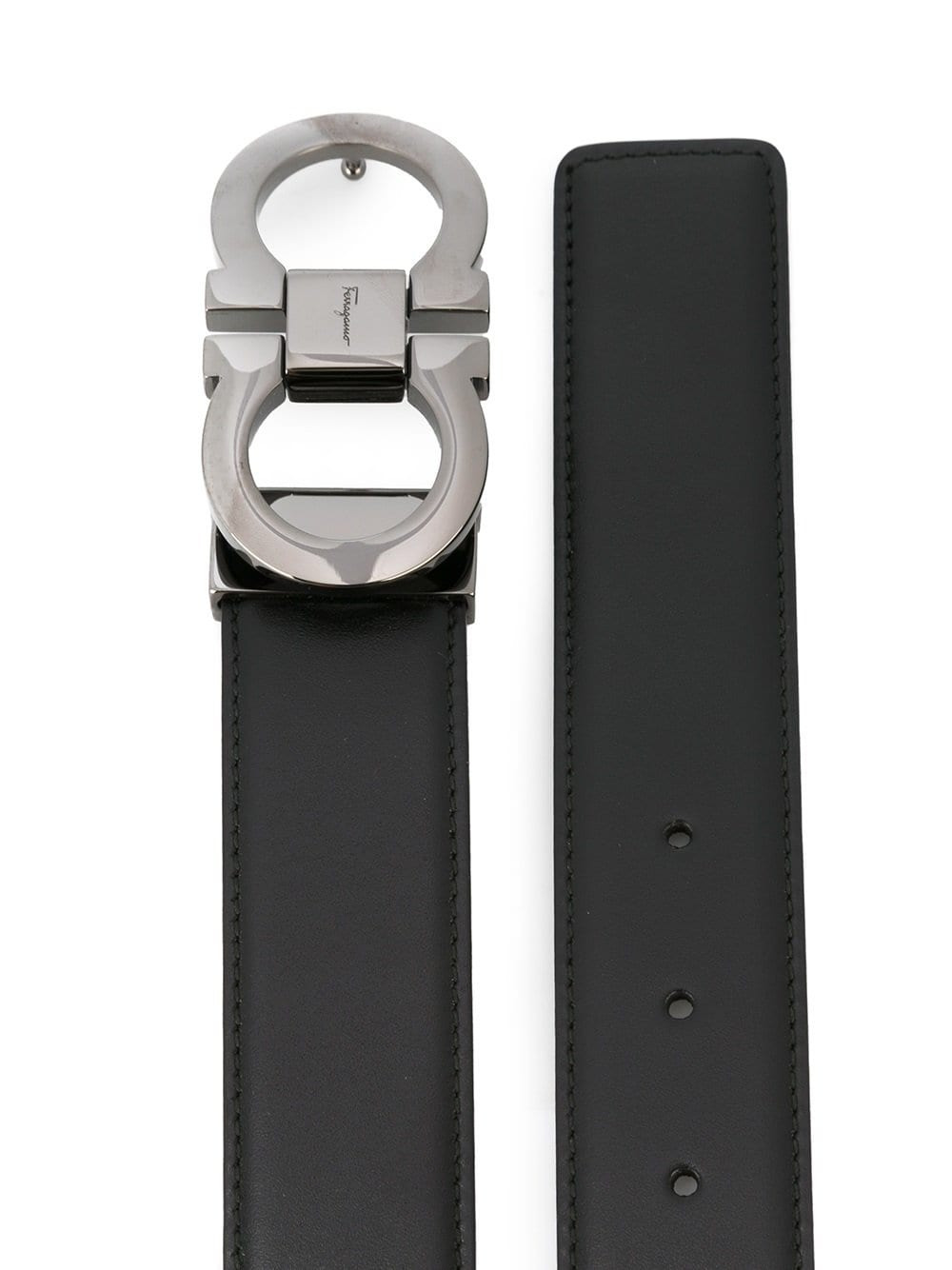 Ferragamo Men Smooth Leather Reversible Gancini Belt - 2