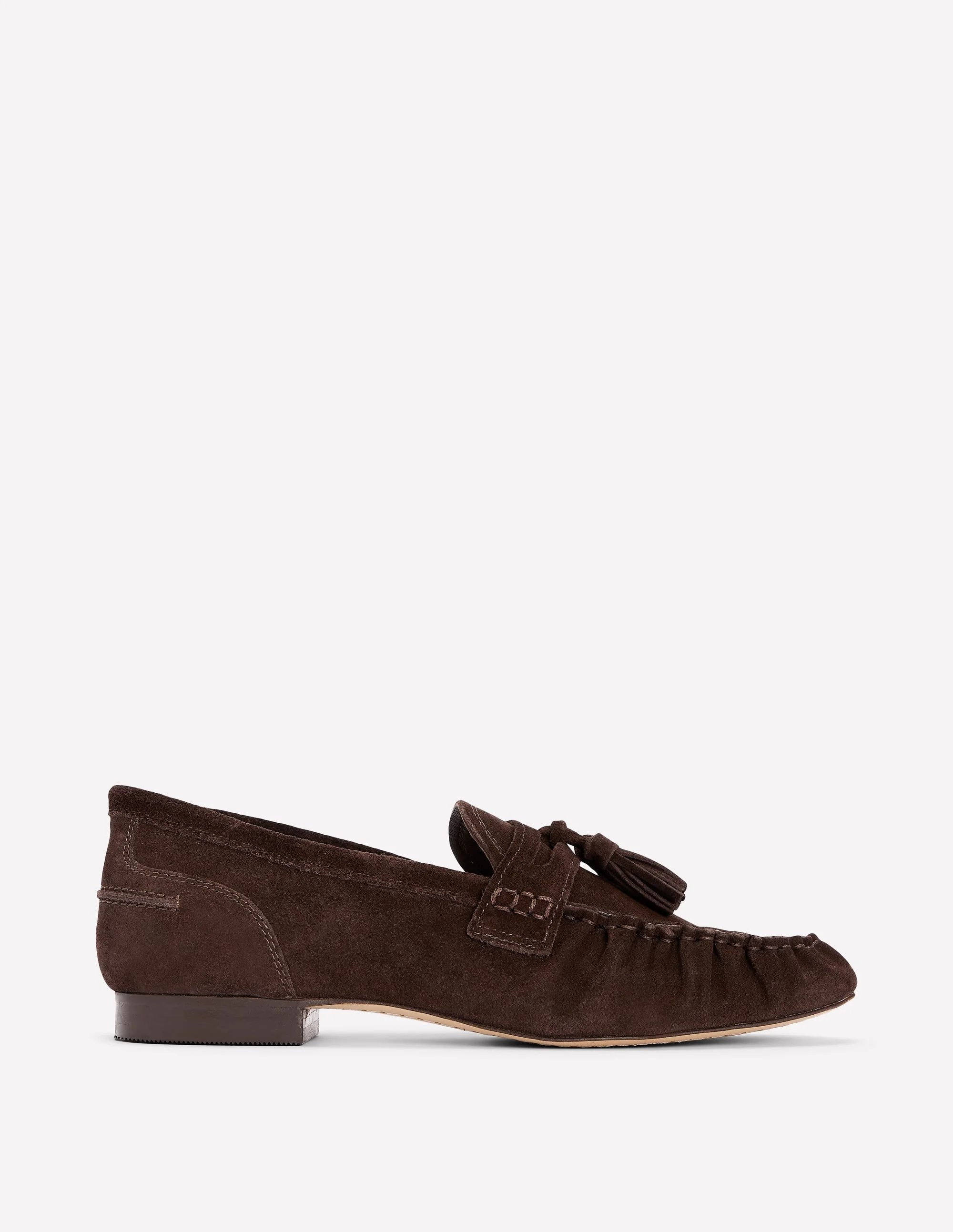 Soft Ruched Loafers-Chocolate - 1