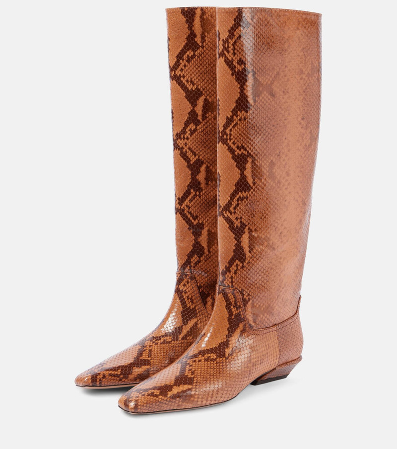 Bettina snake-effect leather knee-high boots 5