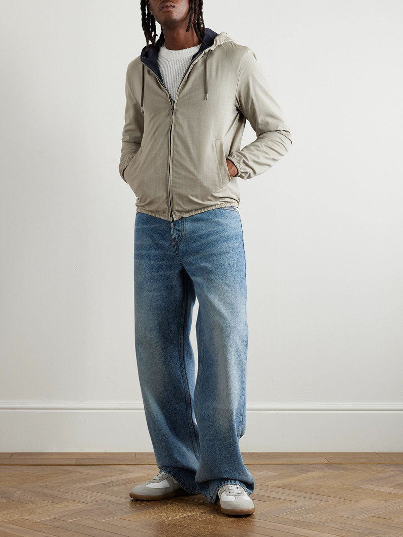 Herno Reversible Virgin Wool and Silk-Blend and Shell Hooded Jacket Cream outlook