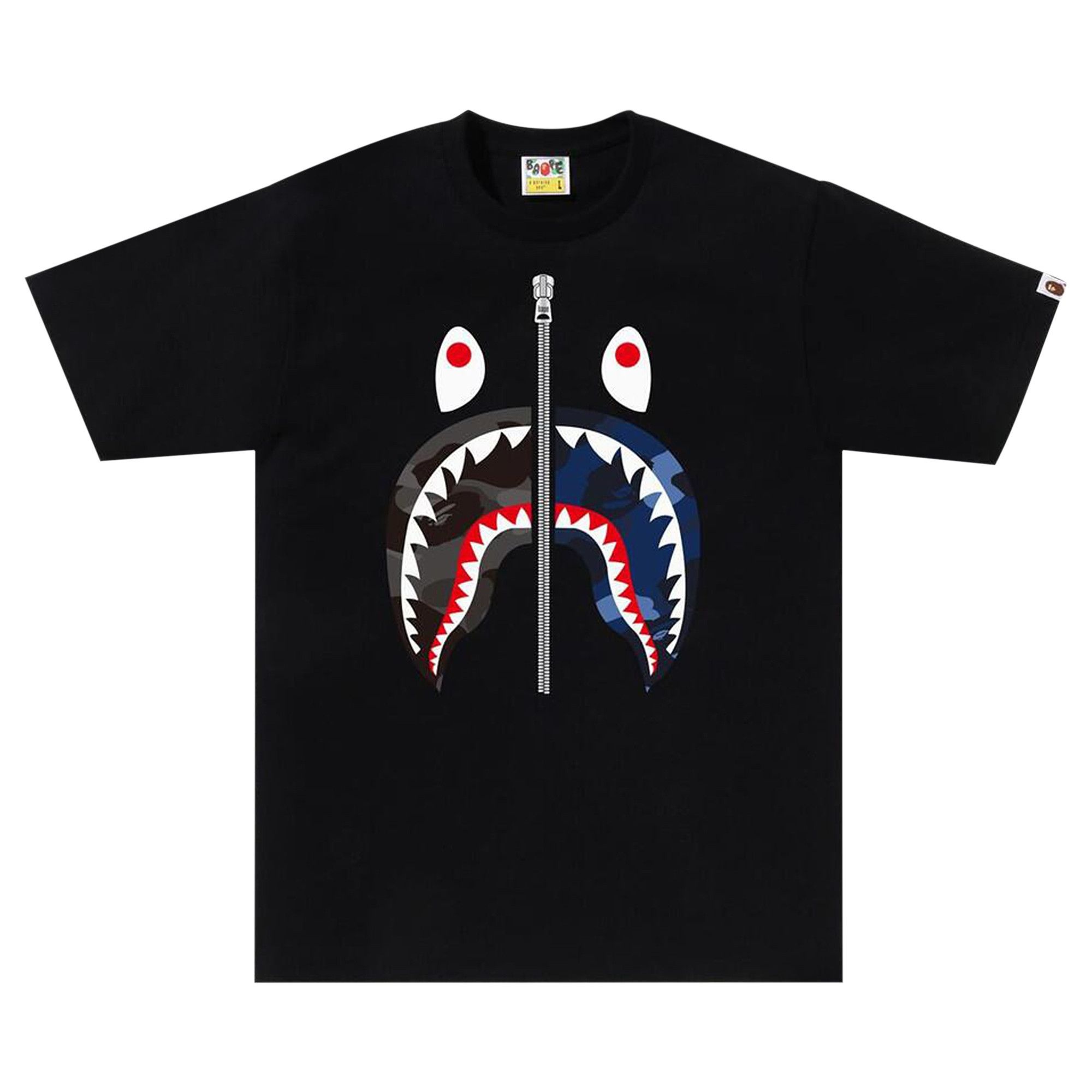 BAPE Color Camo Separate Shark Tee 'Black' - 1