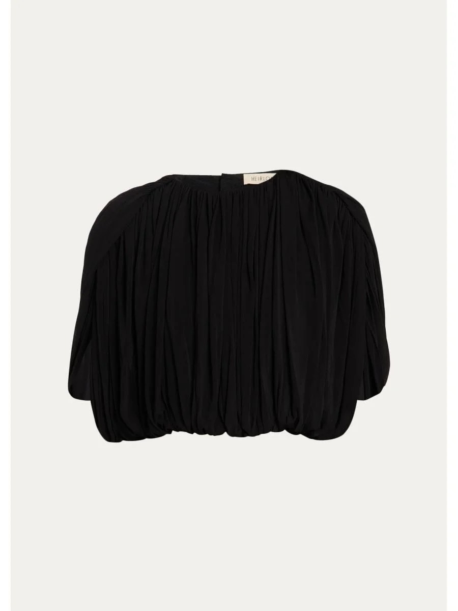 Louise Shirred Jersey Crop Top - 1