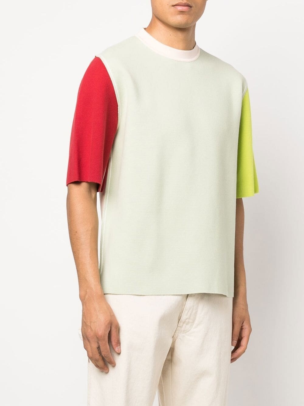 colour-block cotton T-shirt - 3