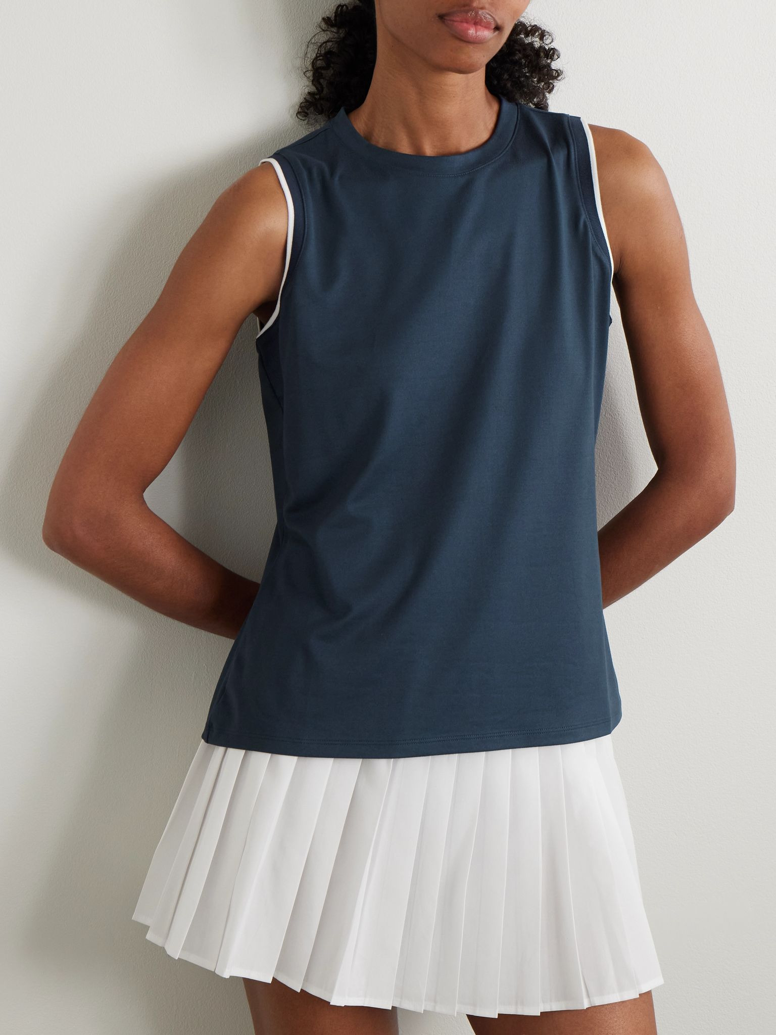 Arton stretch-jersey tank Navy - 3