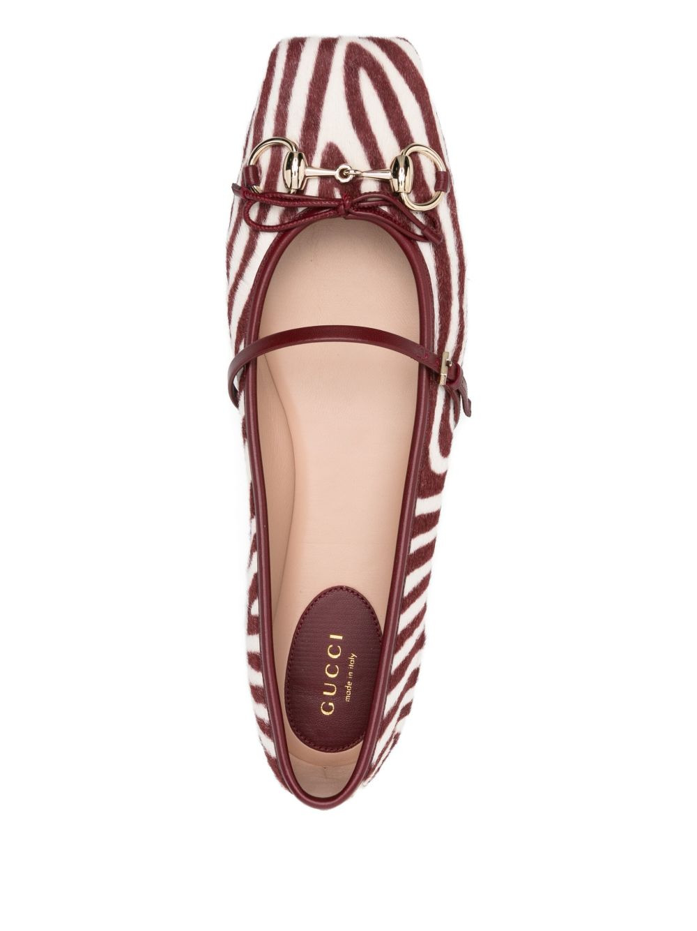 horsebit-detail zebra-print ballet flats - 4