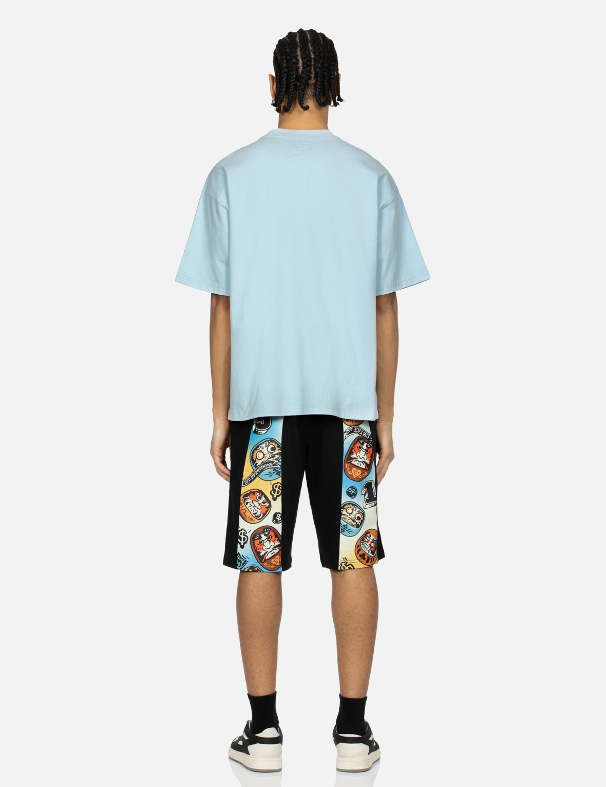 GAMING DARUMA DAICOCK PRINT REGULAR FIT SWEAT SHORTS - 5
