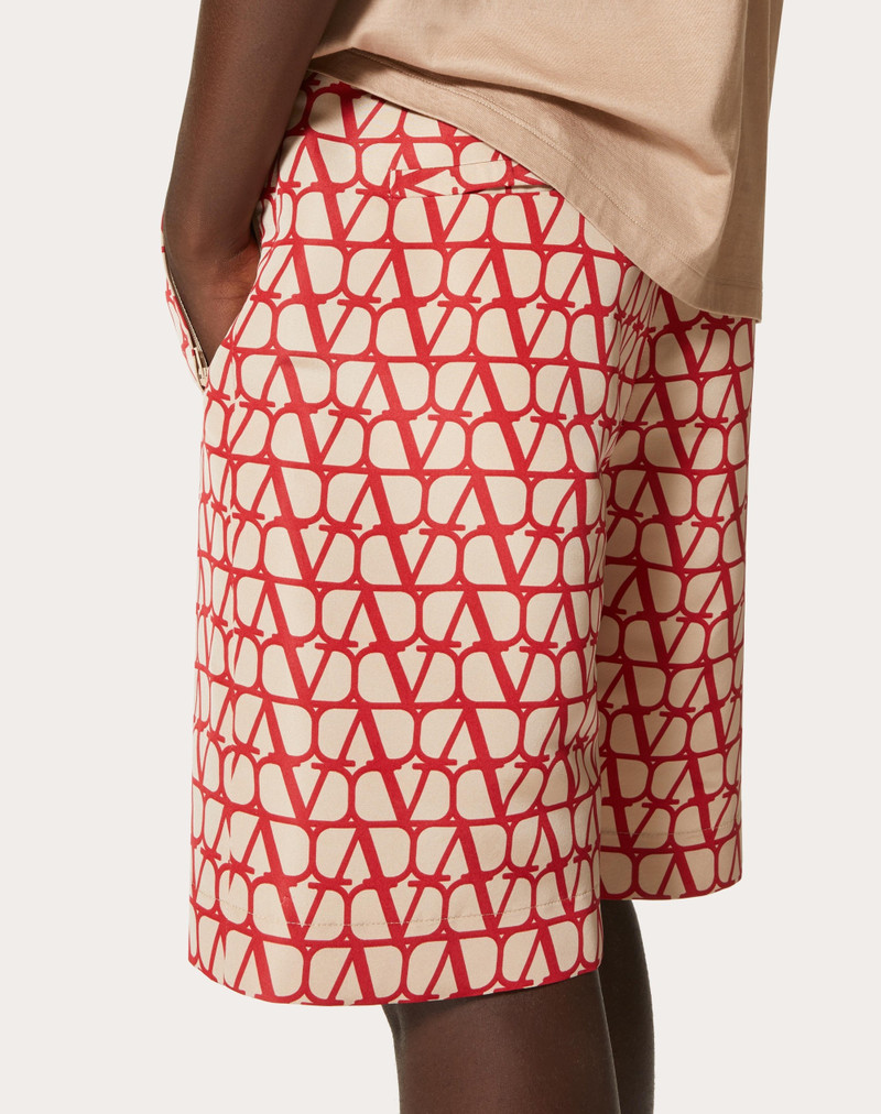 ALL-OVER TOILE ICONOGRAPHE PRINT SILK FAILLE BERMUDA SHORTS 5