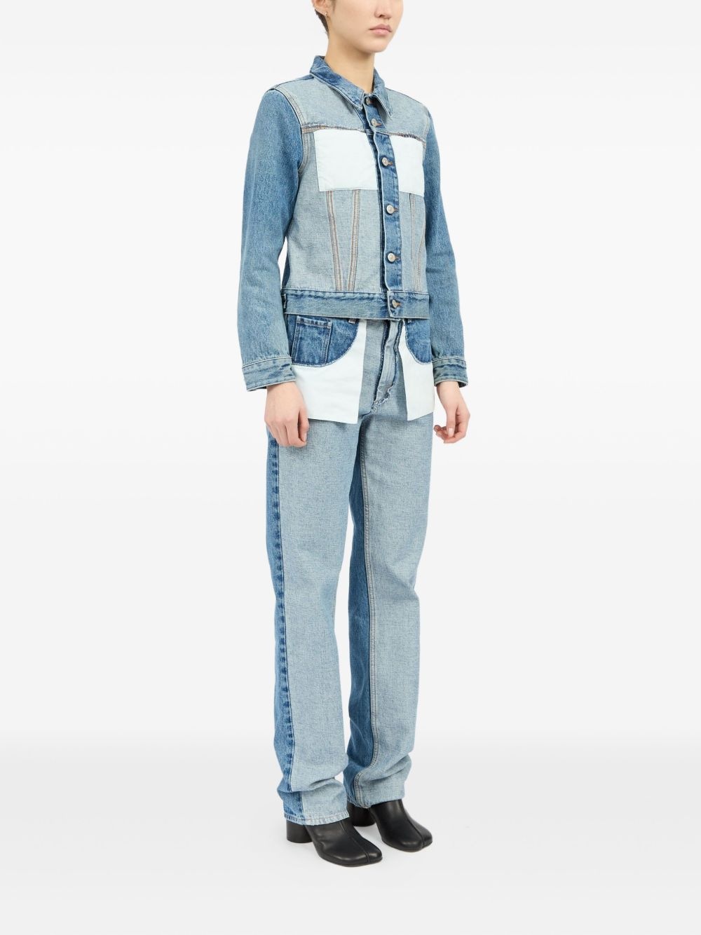 two-tone denim jacket - 3