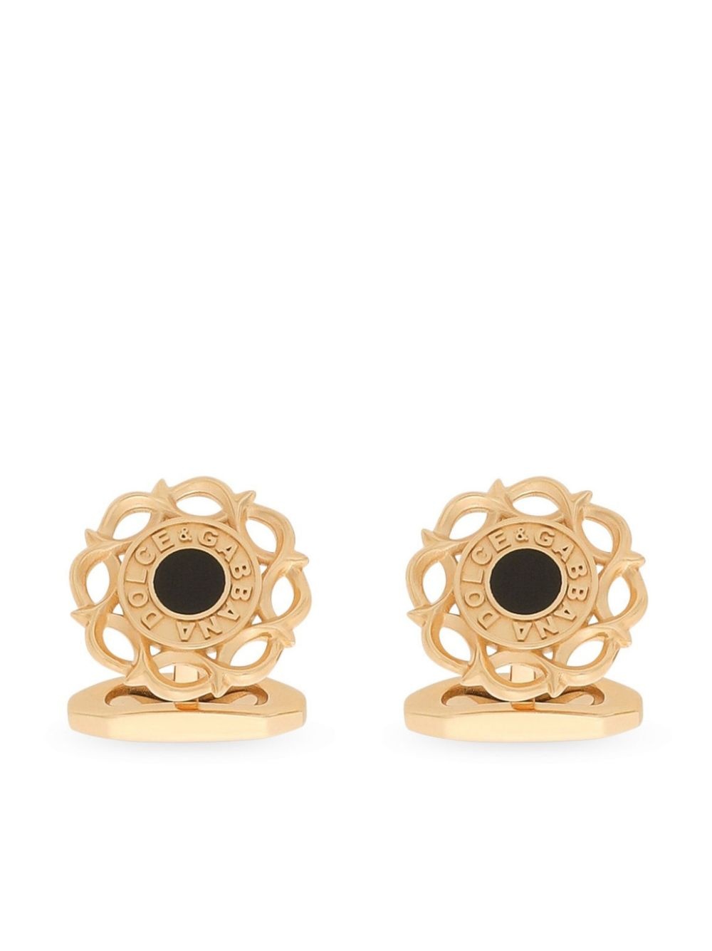 floral-motif cufflinks - 1
