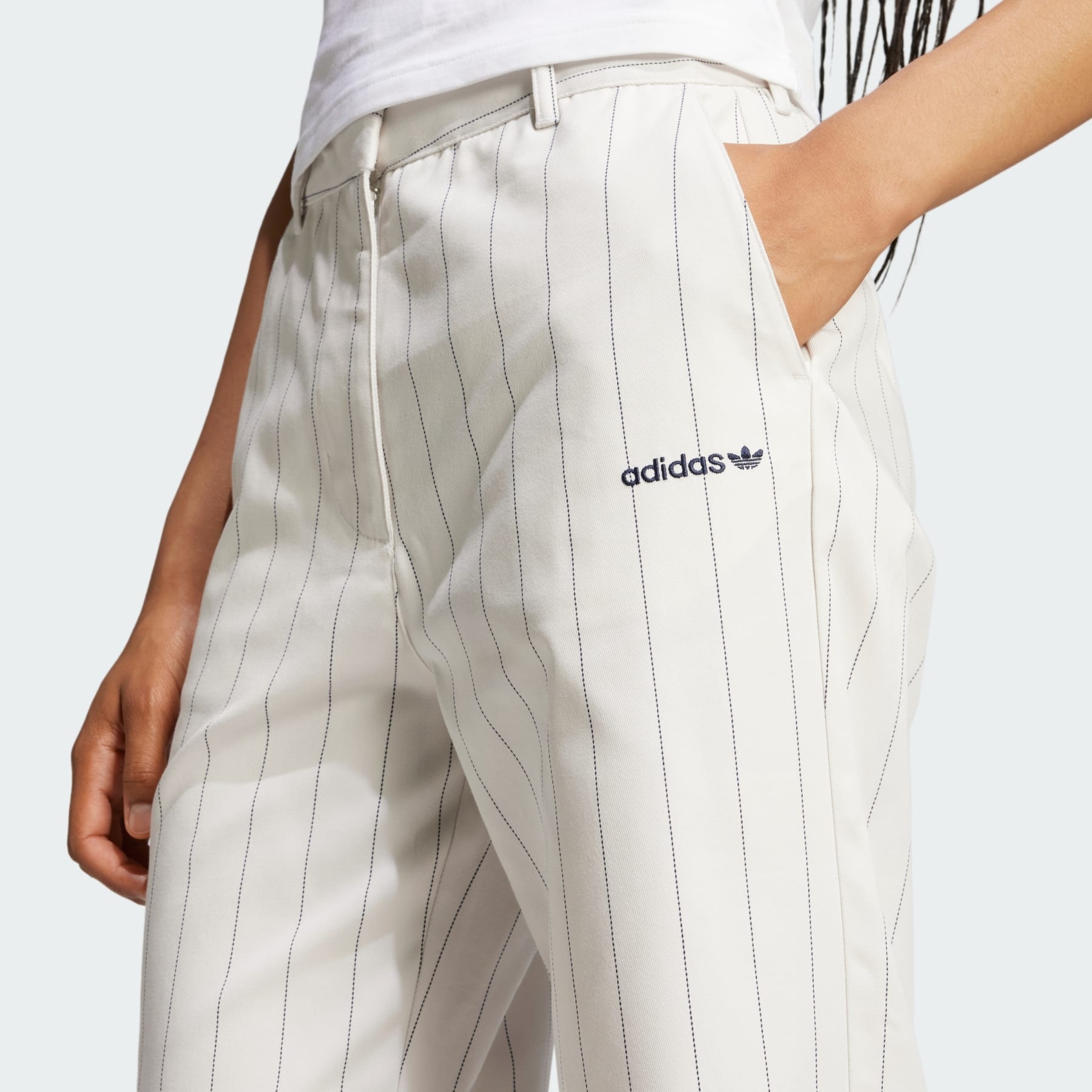 ボトムスその他 adidas Pinstripe Twill Loose Pants JJ3482 CLOTHING - Pinstripe Twill Loose Pants - Blue | adidas Oman