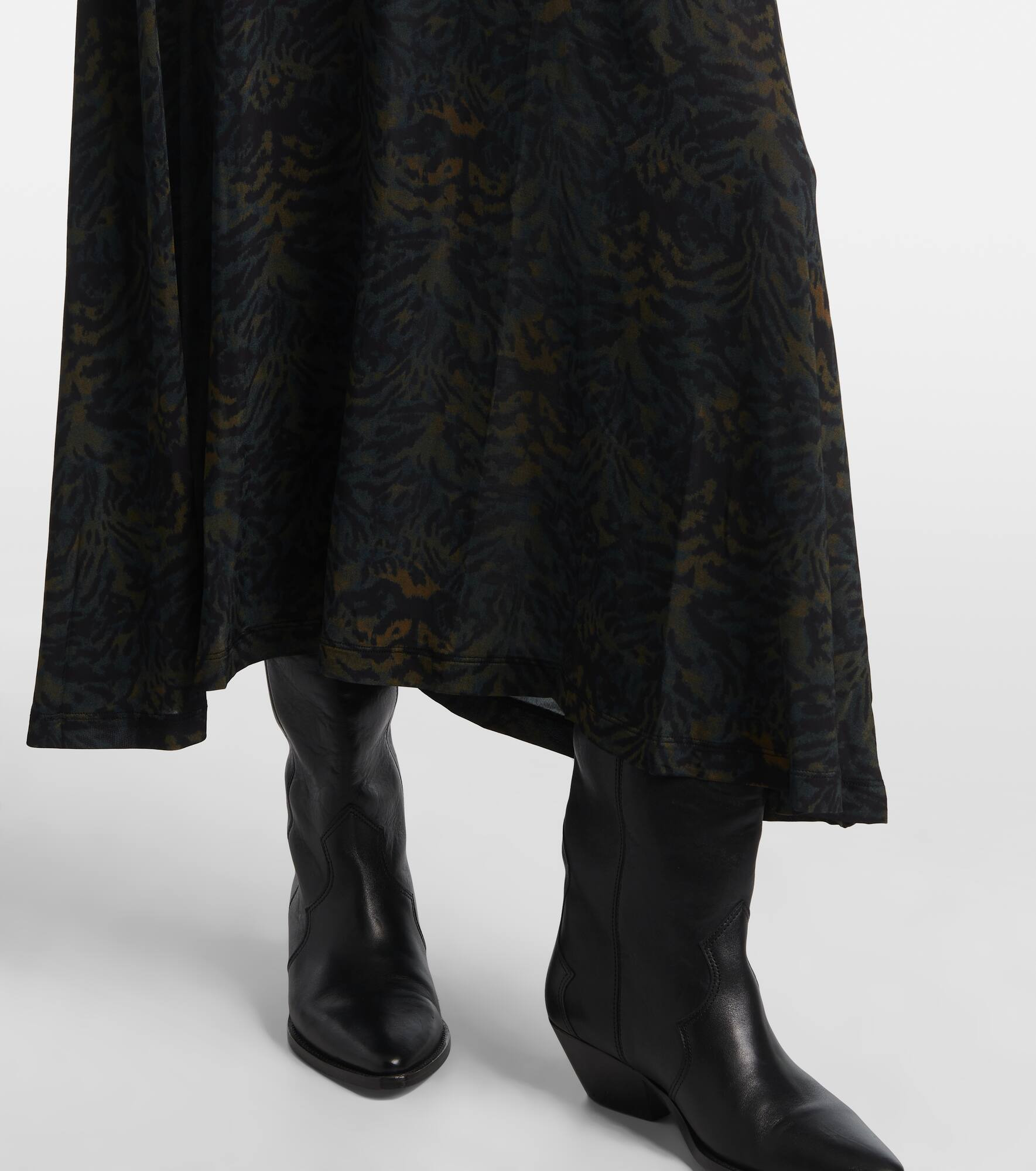 Paola printed jersey maxi skirt - 5