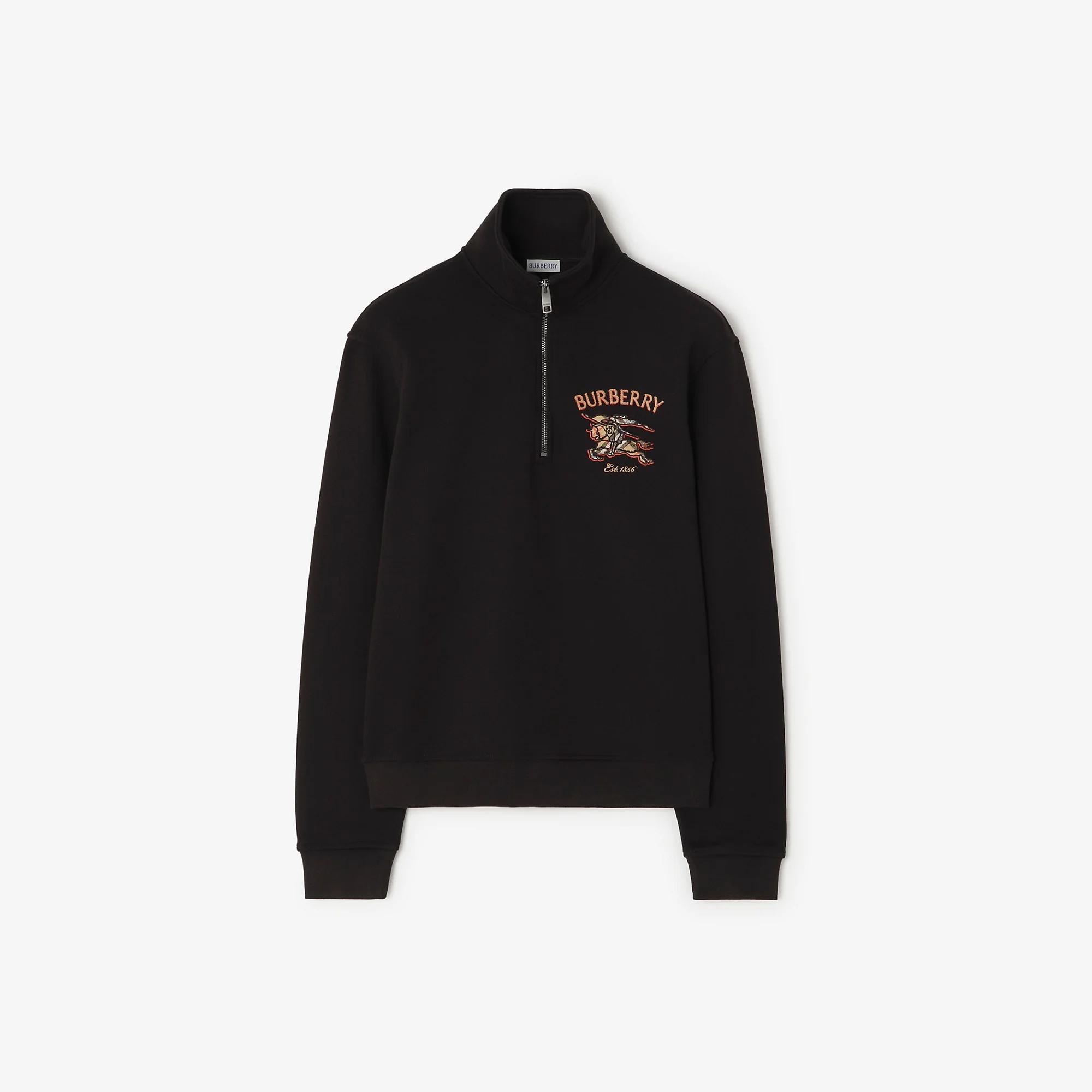 Knight Check Cotton Half-zip Sweater - 1