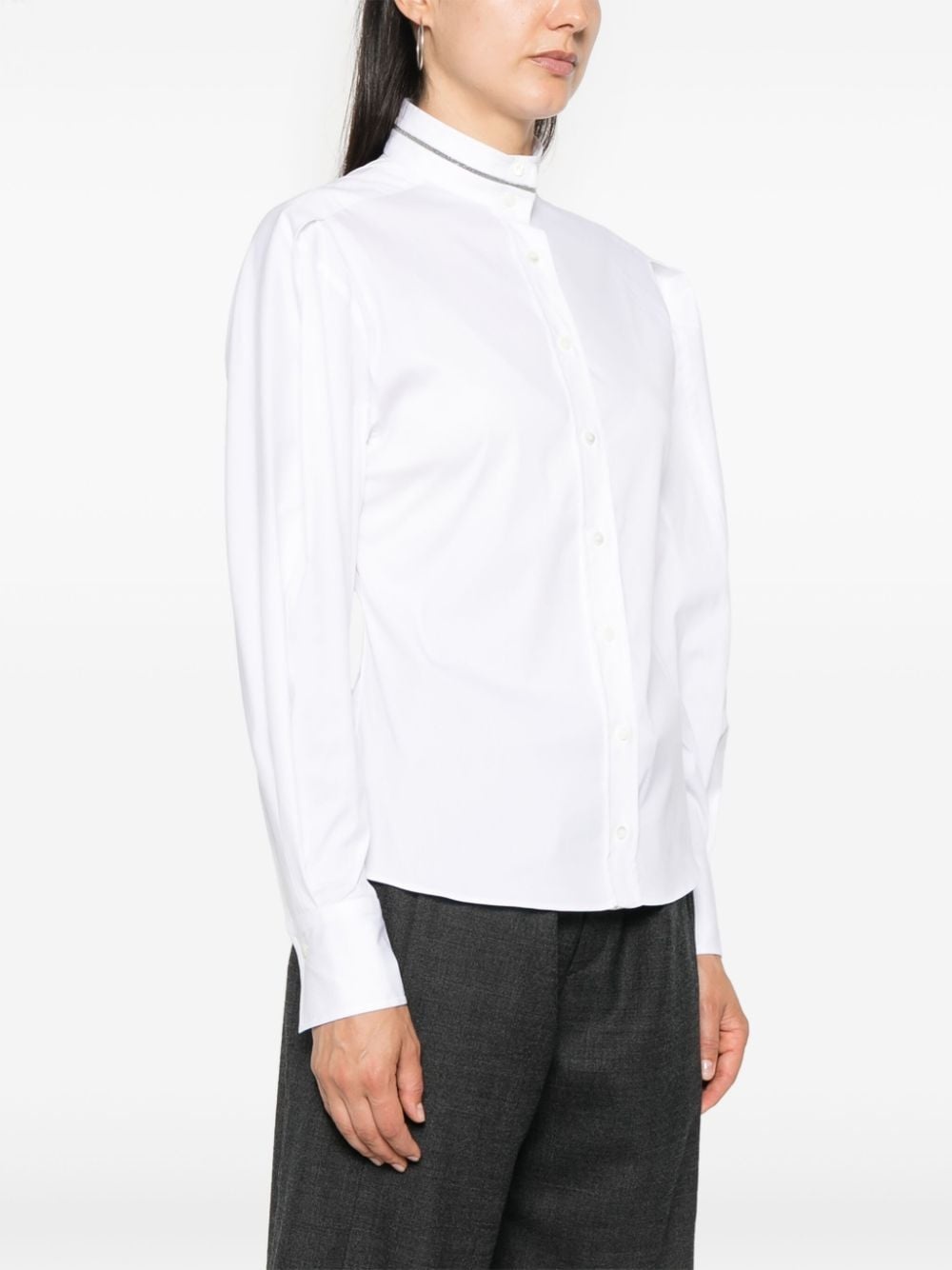 Monili-detail poplin shirt - 3