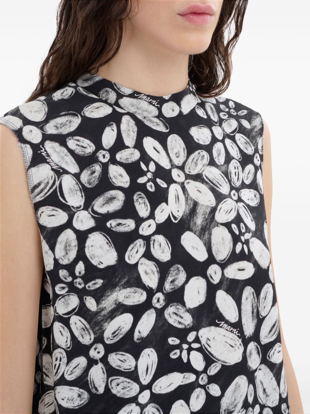 floral-print sleeveless top - 5