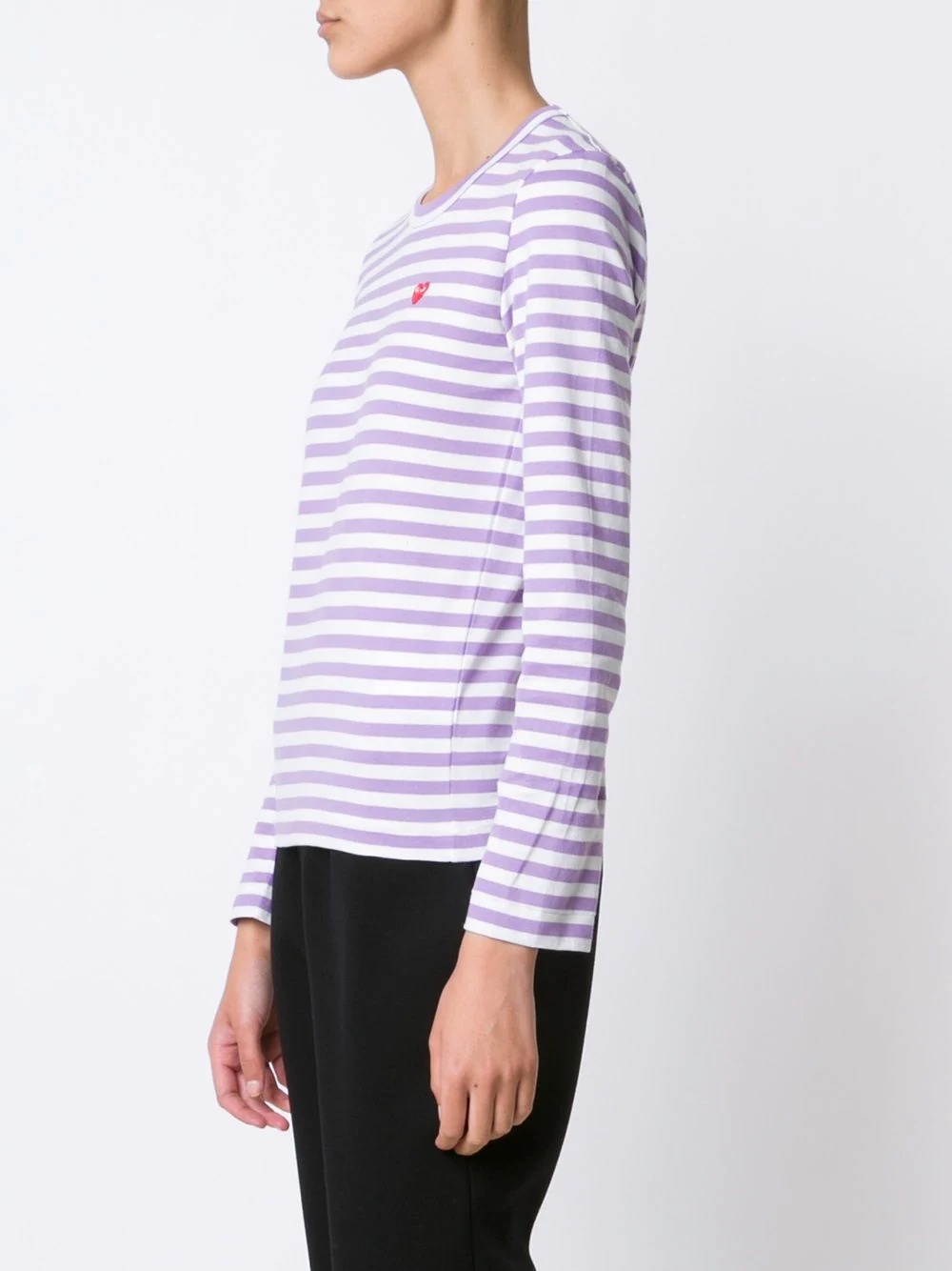 mini heart striped T-shirt - 3