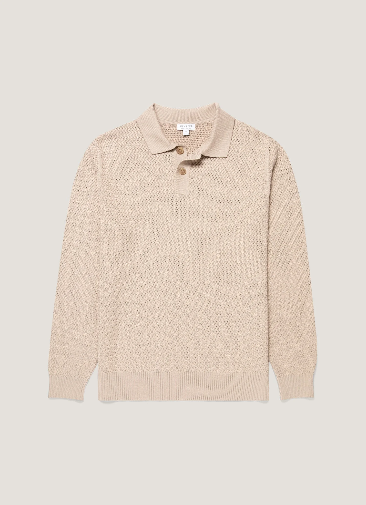 Cotton Basketweave Polo Shirt - 1