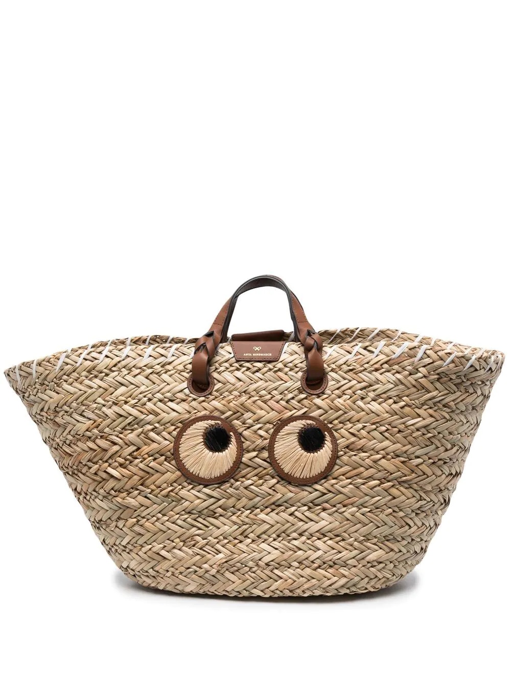 oversized raffia tote bag - 1