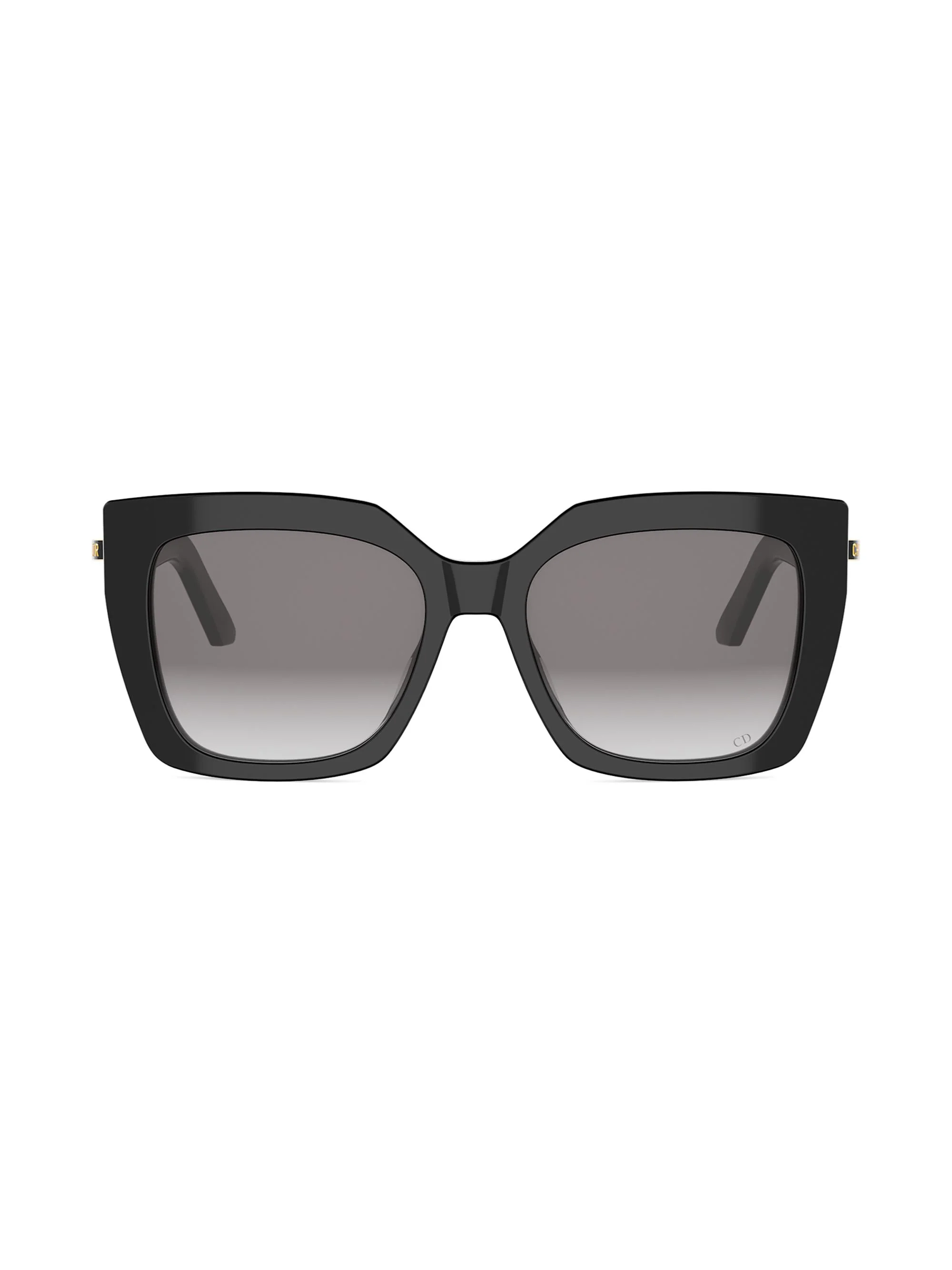 Women's CDior S5I 55MM Square Sunglasses - Shiny Black And Gradient Smoke - 1