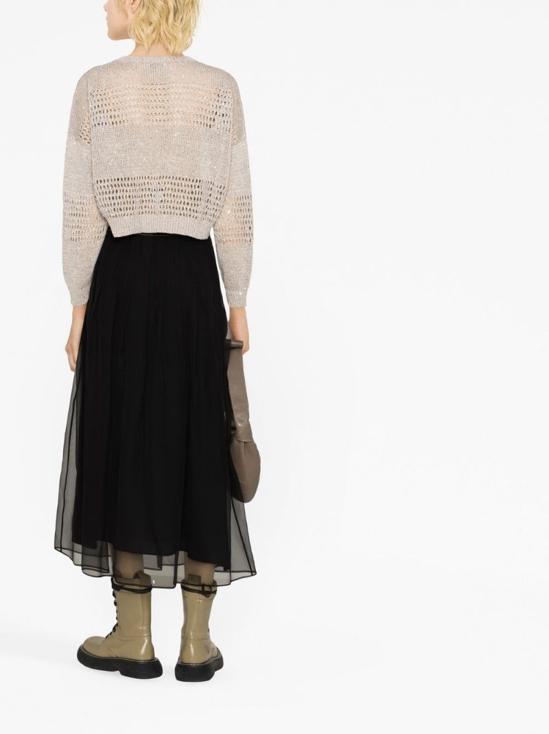 layered chiffon midi skirt - 4