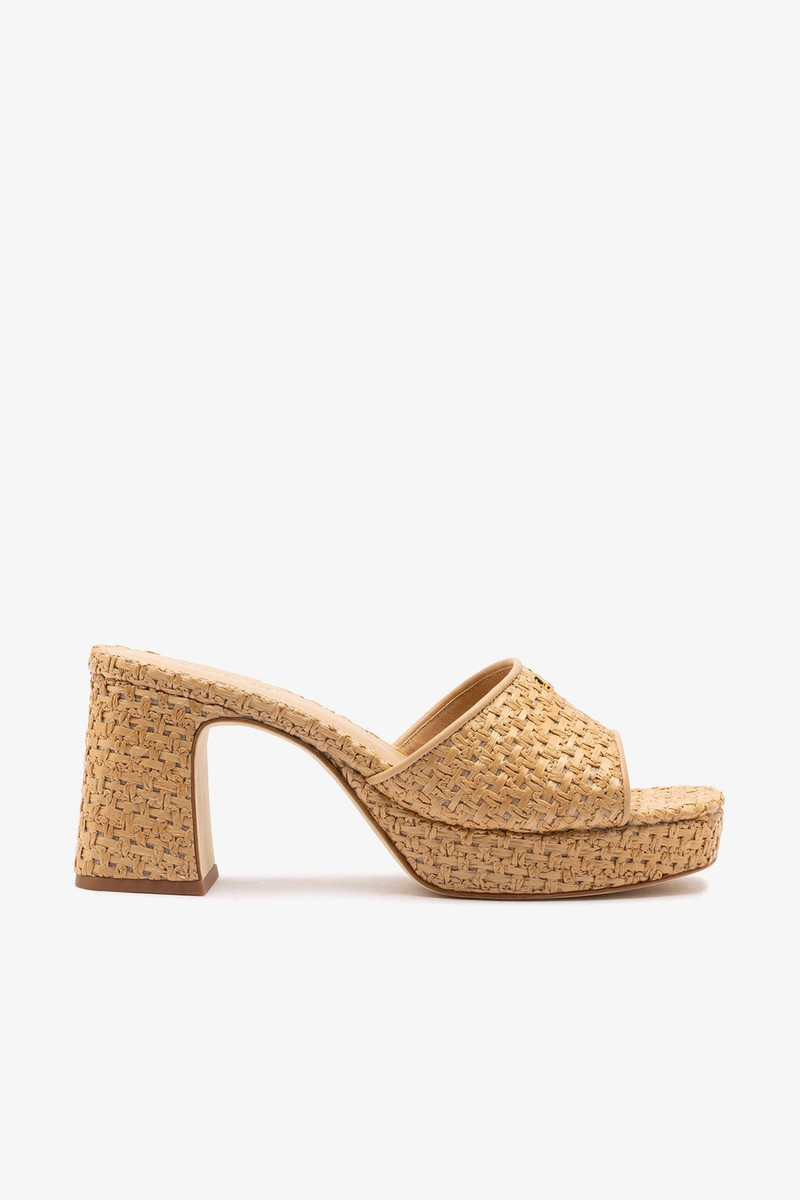 Dolly Low Mule In Natural And Beige Raffia 1
