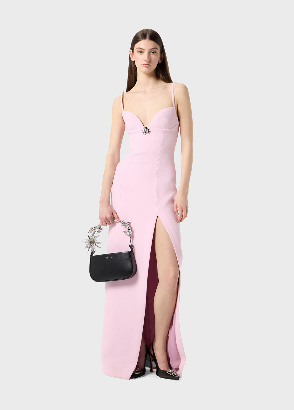 LONG CREPE DRESS WITH SLIT - 5