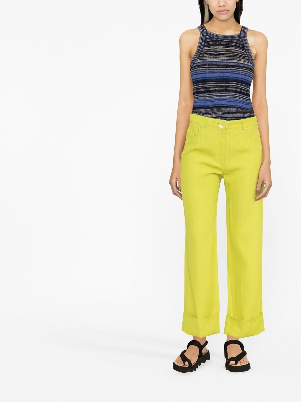 high-waisted straight-leg trousers - 2