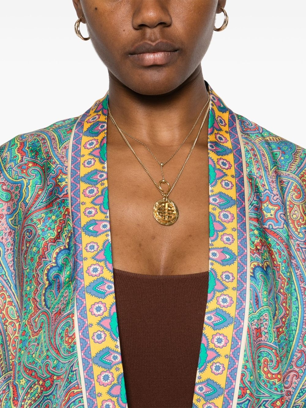 paisley-print open-front jacket - 5
