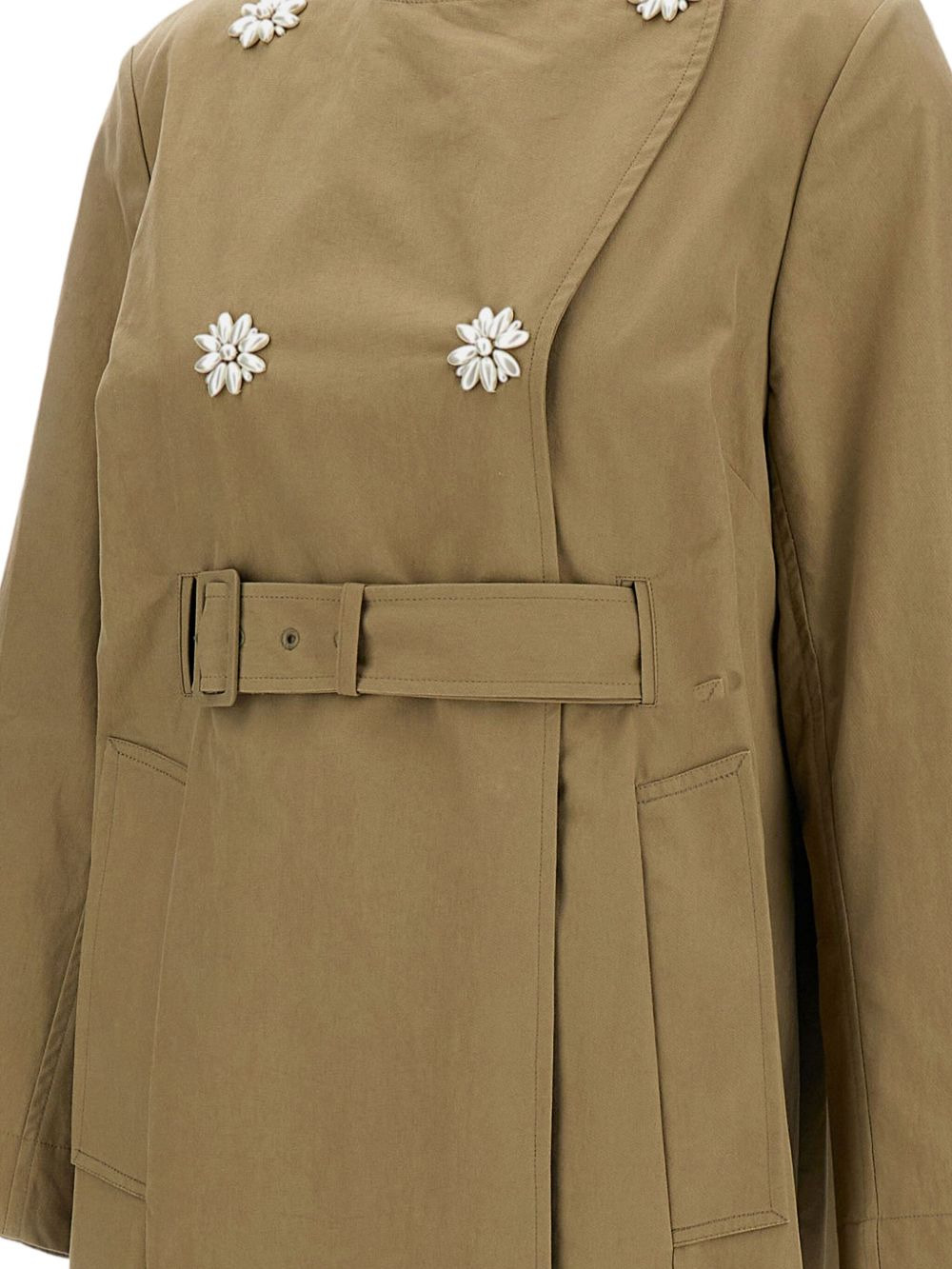 embellished belted coat - 2