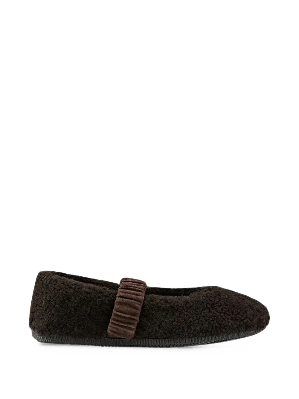 Vienna shearling-effect elasticated ballet flats - 1