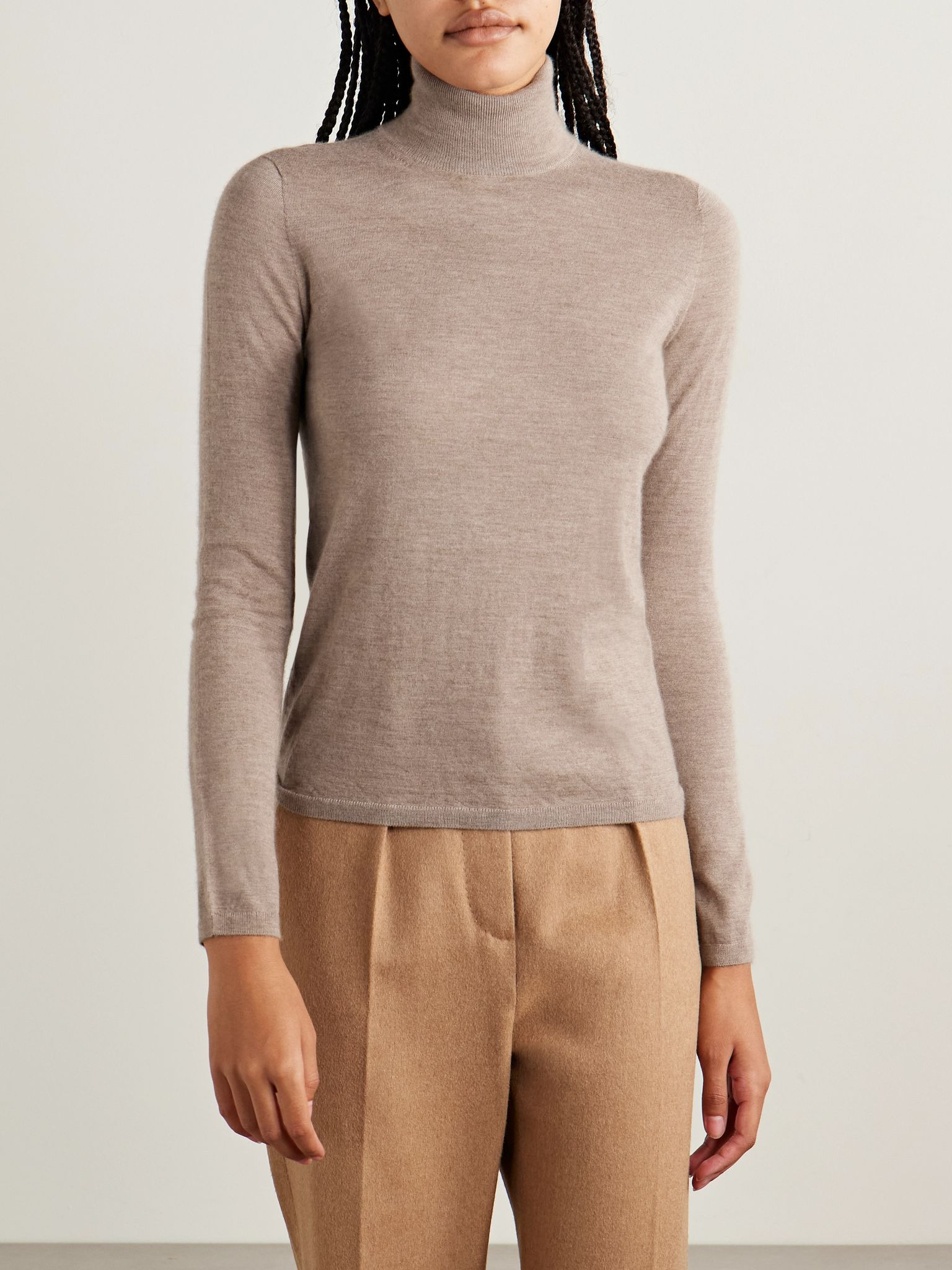 Meana cashmere turtleneck sweater Mushroom - 3