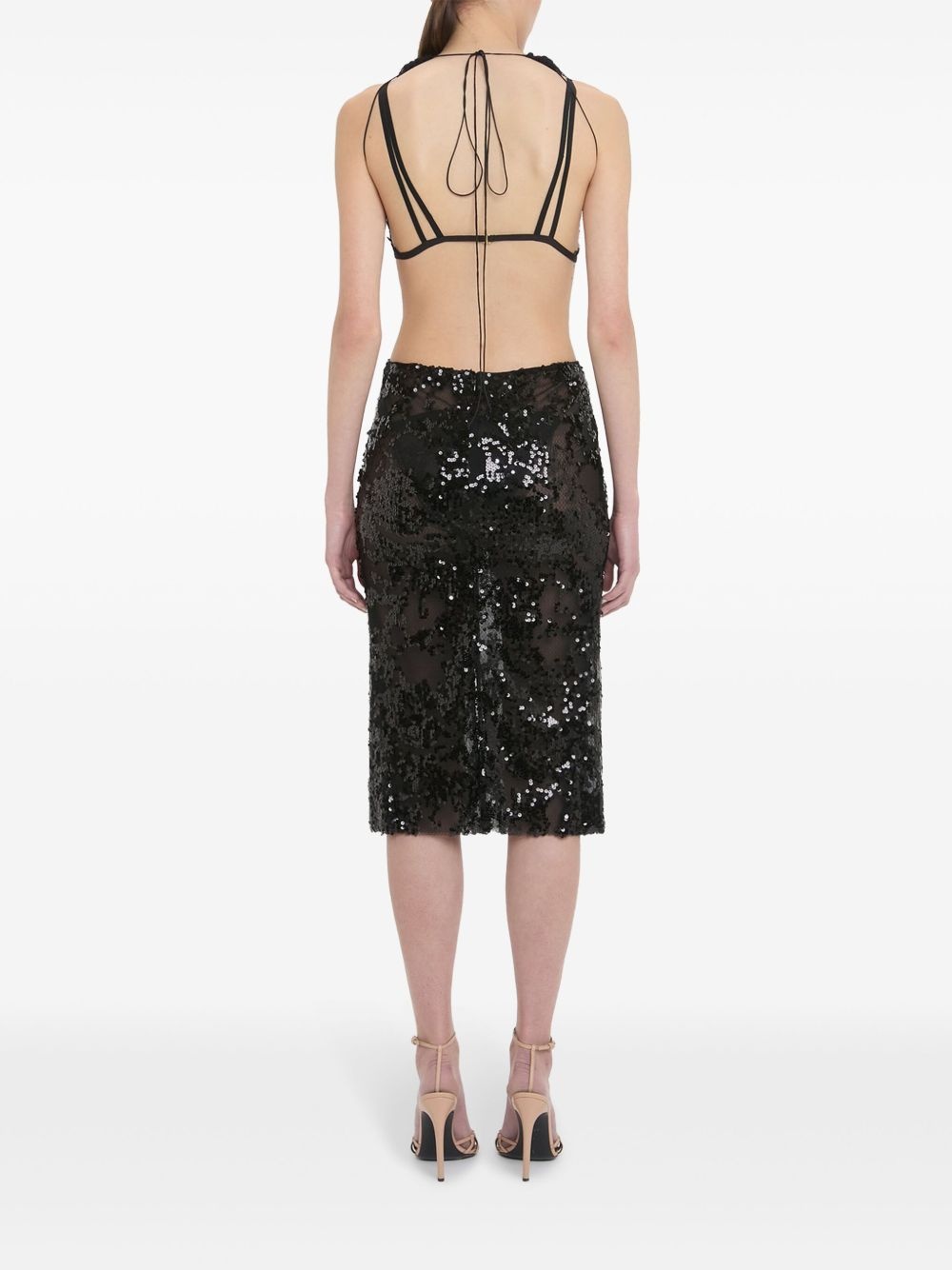 sequin-embellished pencil midi skirt - 4