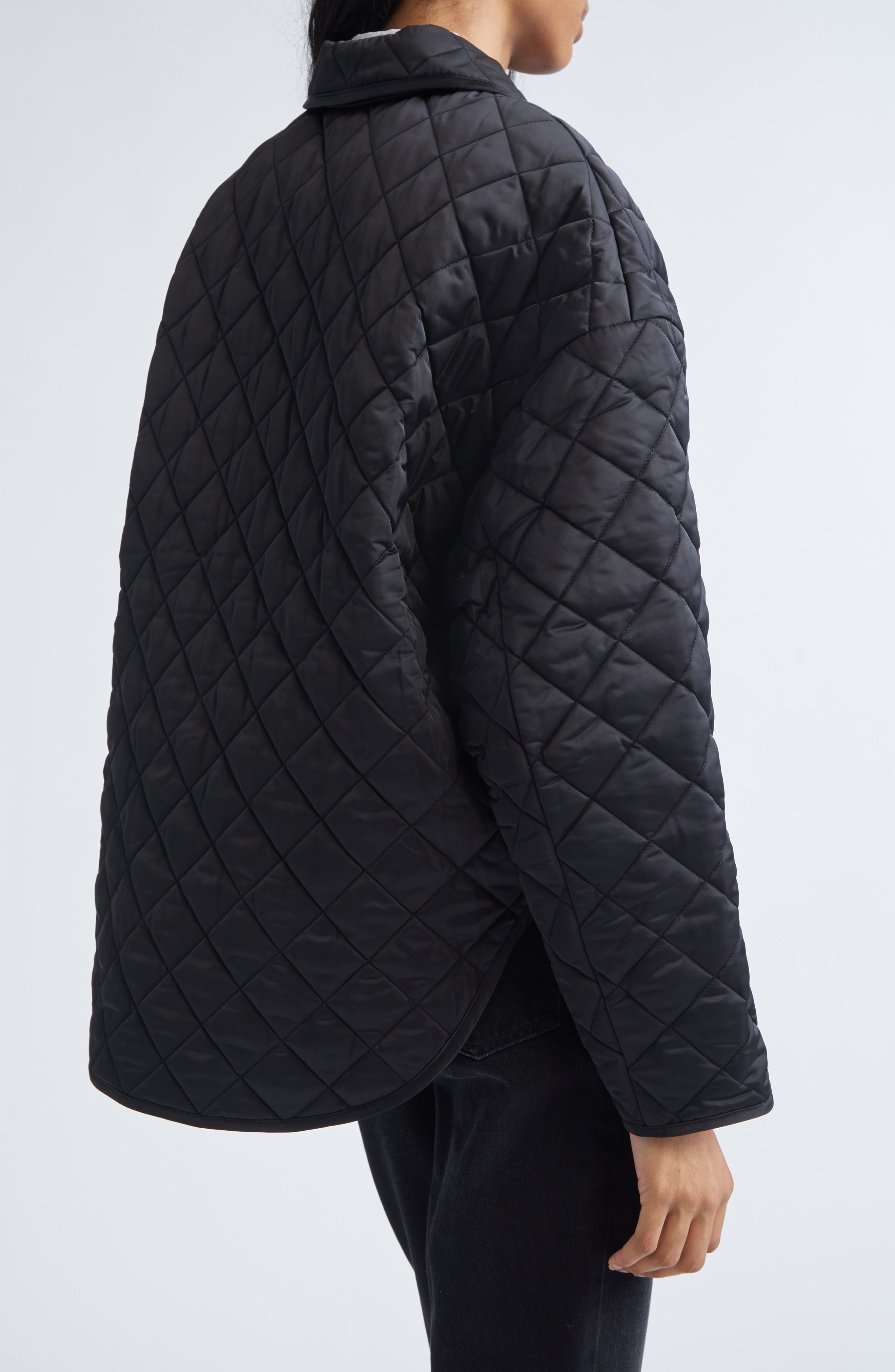 TOTEME Oversize Quilted Jacket in Black at Nordstrom - 3
