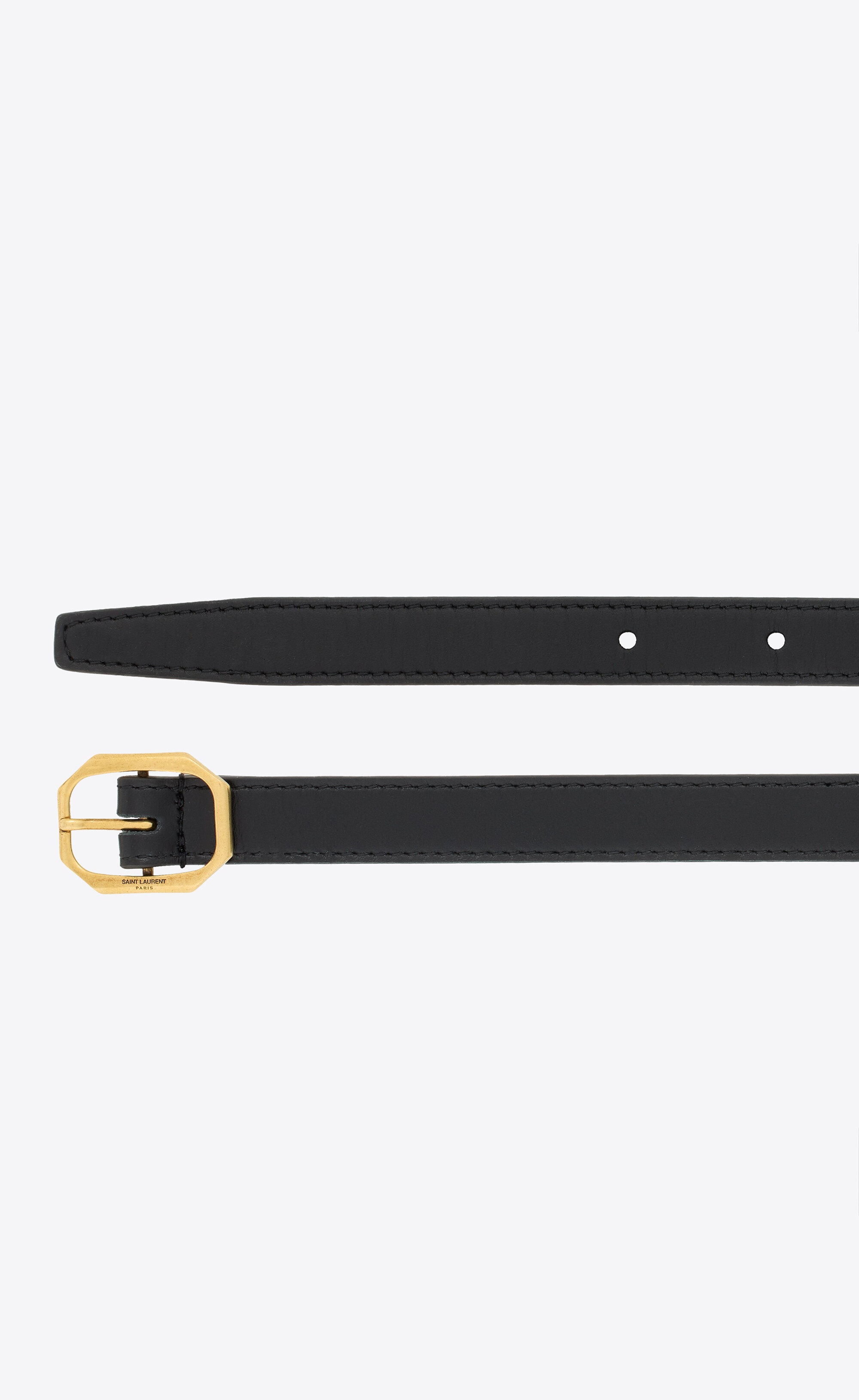 frame buckle thin belt in smooth leather - 2