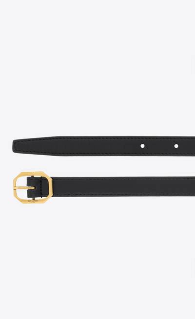 SAINT LAURENT frame buckle thin belt in smooth leather outlook