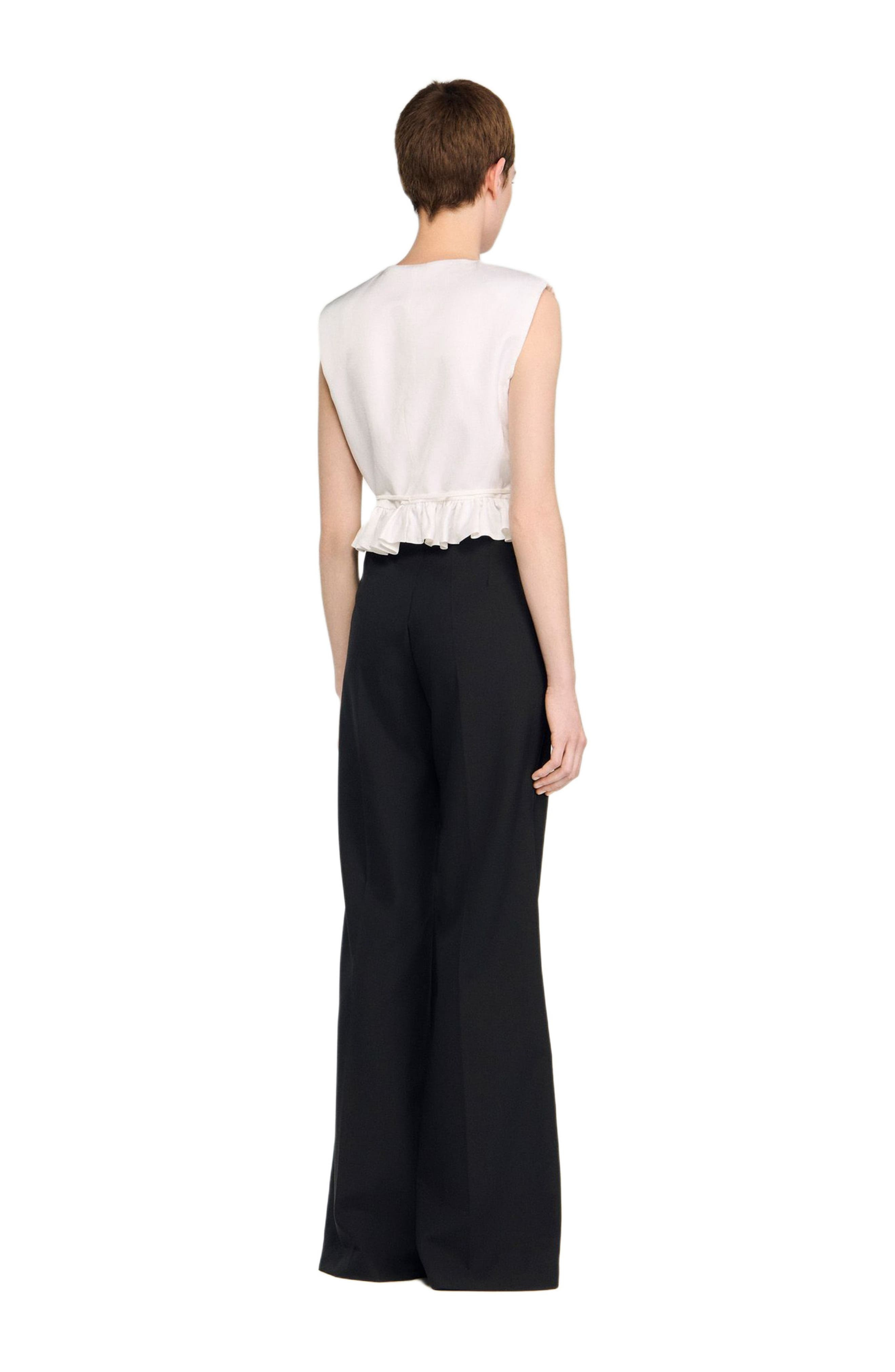 SANDRO Satin stripe suit trousers in Black at Nordstrom - 3