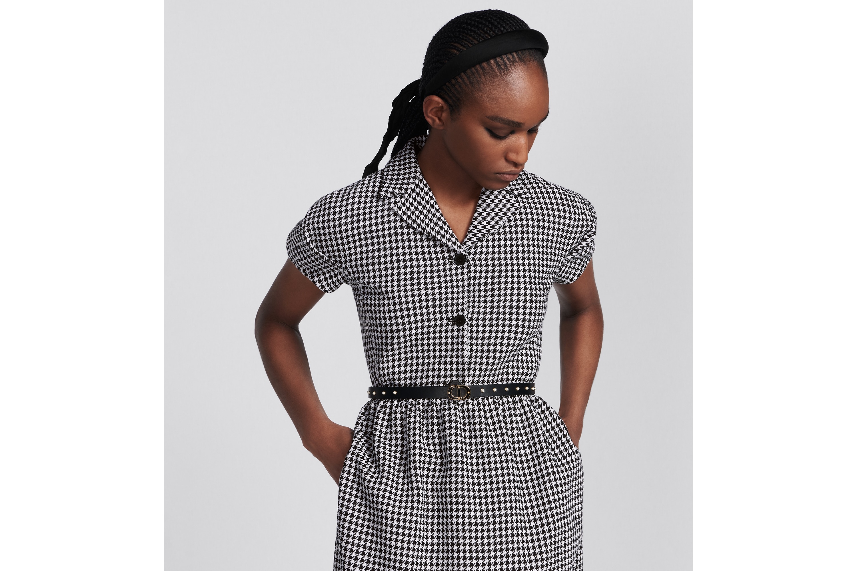 Regular-Fit Mid-Length Dress with Puff Sleeves - 7