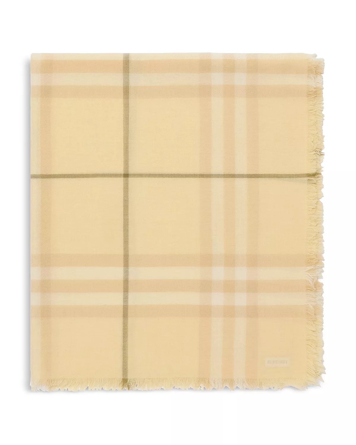 Wide Check Lightweight Wool Scarf - 2