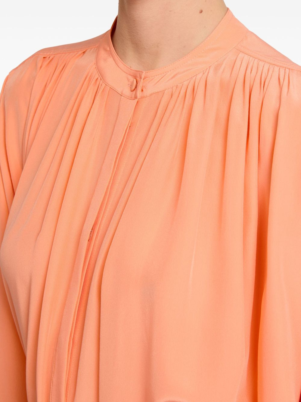 pleated silk shirt - 5