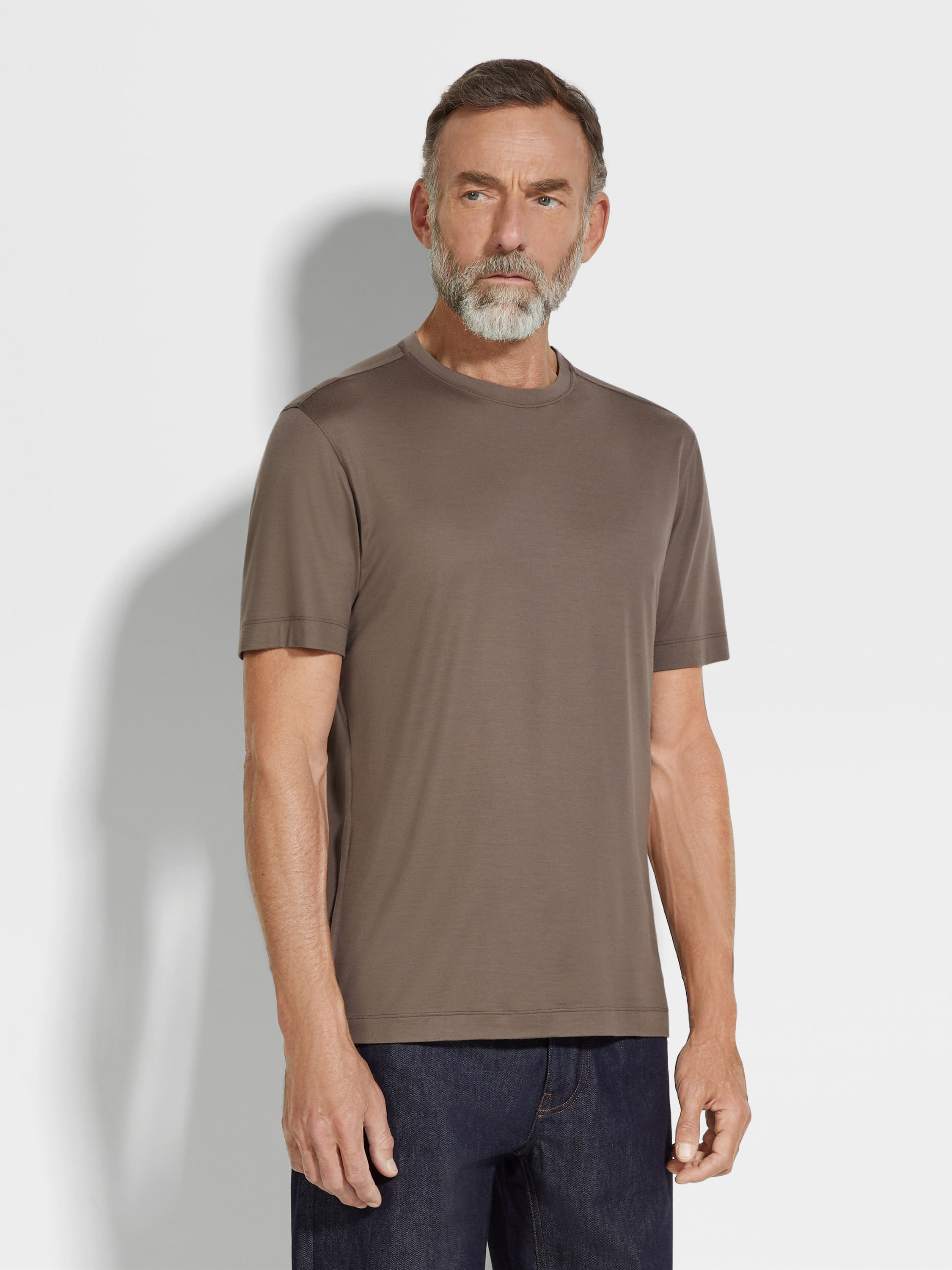 DARK TAUPE VELLUS AUREUM T-SHIRT - 4