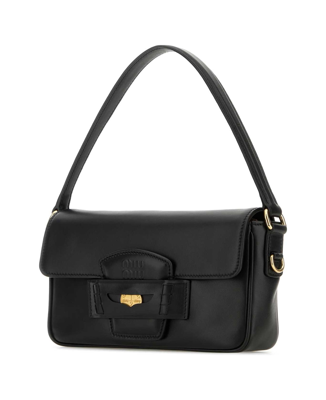Black Leather Handbag - 2