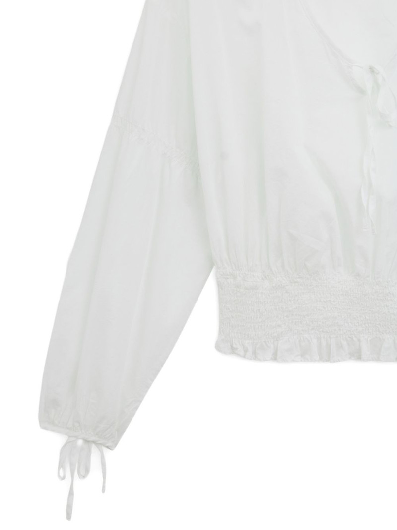 shirred ruffle trim top 4