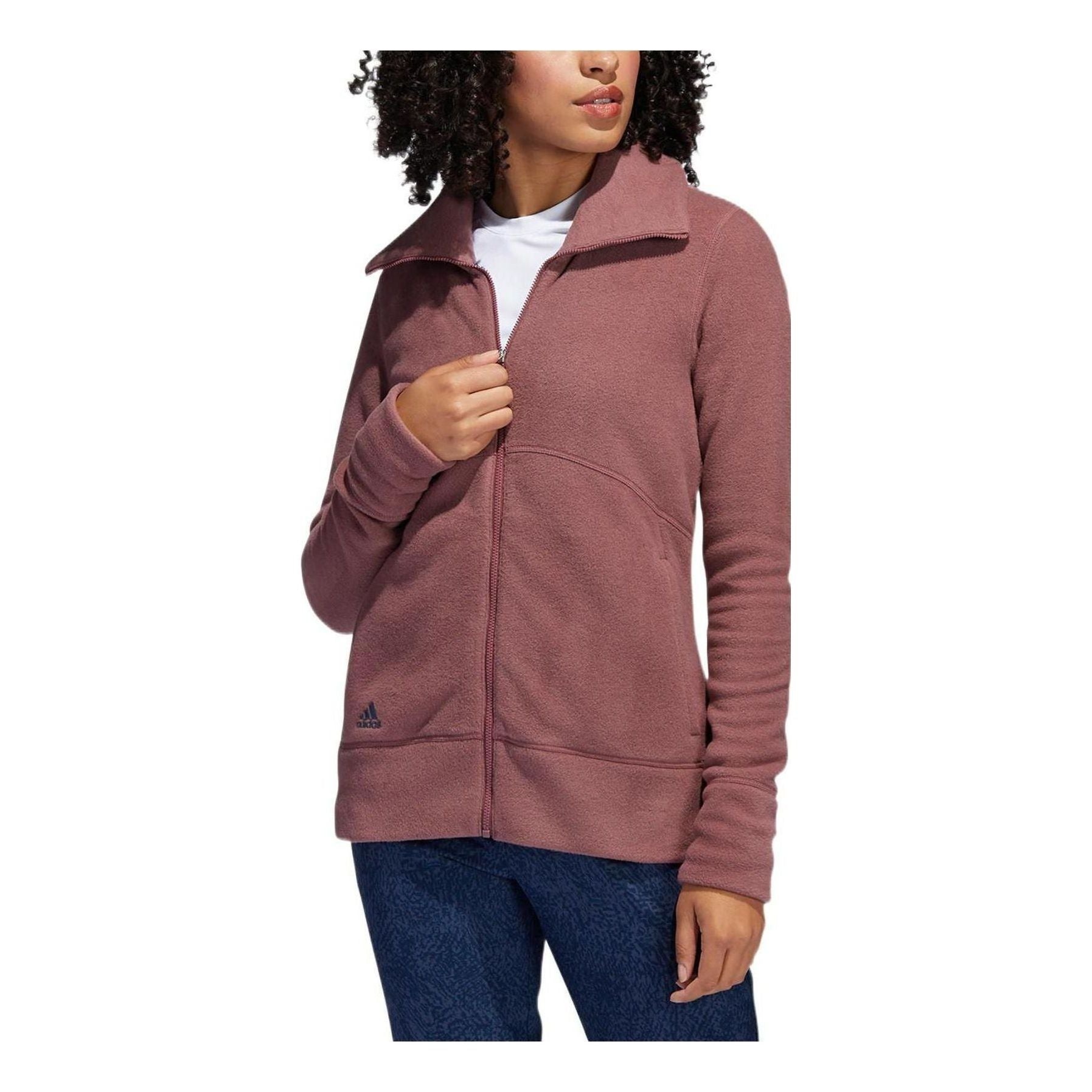 (WMNS) adidas Polar Fleece Jacket 'Burgundy' HG6984 - 2