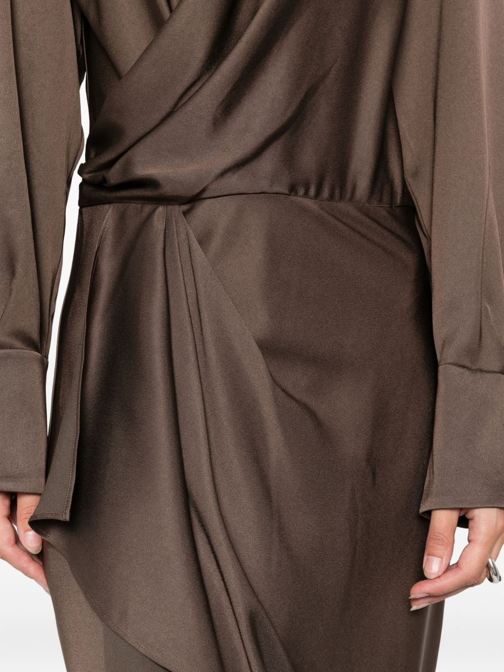 wrap-front maxi dress - 5