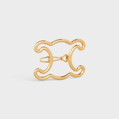 CELINE Triomphe Frame Hair Clip in Brass with Gold Finish outlook